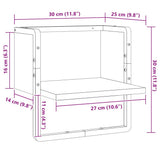 Mensola a Parete con Asta Rovere Fumo 30x25x30 cm