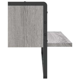 Mensola a Parete con Asta Grigio Sonoma 65x25x30 cm