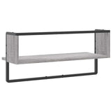 Mensola a Parete con Asta Grigio Sonoma 65x25x30 cm