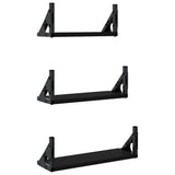 Set Mensole da Parete 3pz Nero in Legno truciolato