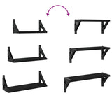 Set Mensole da Parete 3pz Nero in Legno truciolato