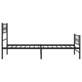 Giroletto con Testiera e Pediera Metallo Nero 90x190 cm