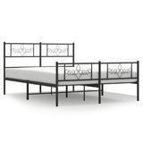 Giroletto senza Materaso con Pediera in Metallo Nero 160x200 cm