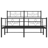 Giroletto senza Materaso con Pediera in Metallo Nero 160x200 cm