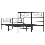 Giroletto senza Materaso con Pediera in Metallo Nero 160x200 cm