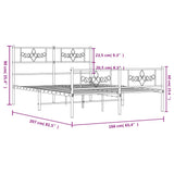 Giroletto senza Materaso con Pediera in Metallo Nero 160x200 cm