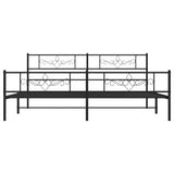 Giroletto con Testiera e Pediera Metallo Nero 200x200 cm