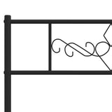 Giroletto con Testiera e Pediera Metallo Nero 200x200 cm