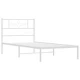 Giroletto senza Materaso con Testiera Metallo Bianco 75x190 cm