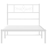 Giroletto con Testiera Metallo Bianco 107x203 cm