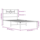 Giroletto con Testiera Metallo Bianco 107x203 cm