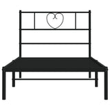 Giroletto con Testiera in Metallo Nero 80x200 cm