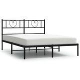 Giroletto con Testiera in Metallo Nero 135x190 cm