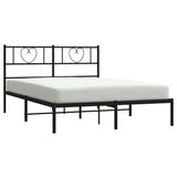 Giroletto con Testiera in Metallo Nero 135x190 cm