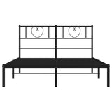 Giroletto con Testiera in Metallo Nero 135x190 cm