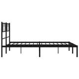 Giroletto con Testiera in Metallo Nero 135x190 cm