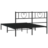 Giroletto con Testiera in Metallo Nero 135x190 cm