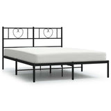 Giroletto con Testiera in Metallo Nero 150x200 cm