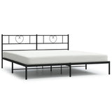 Giroletto con Testiera in Metallo Nero 200x200 cm
