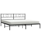 Giroletto con Testiera in Metallo Nero 200x200 cm