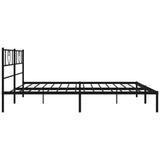 Giroletto con Testiera in Metallo Nero 200x200 cm