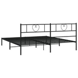 Giroletto con Testiera in Metallo Nero 200x200 cm