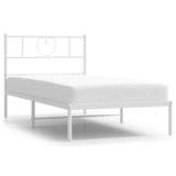 Giroletto senza Materaso con Testiera Metallo Bianco 75x190 cm