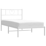 Giroletto senza Materaso con Testiera Metallo Bianco 75x190 cm