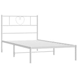 Giroletto senza Materaso con Testiera Metallo Bianco 75x190 cm