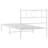Giroletto senza Materaso con Testiera Metallo Bianco 75x190 cm