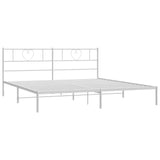 Giroletto con Testiera Metallo Bianco 180x200 cm