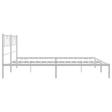 Giroletto con Testiera Metallo Bianco 180x200 cm