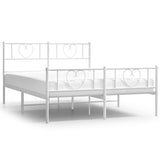 Giroletto con Testiera e Pediera Metallo Bianco 135x190 cm