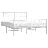 Giroletto con Testiera e Pediera Metallo Bianco 135x190 cm