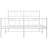Giroletto con Testiera e Pediera Metallo Bianco 135x190 cm