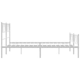 Giroletto con Testiera e Pediera Metallo Bianco 135x190 cm
