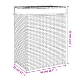 Cesto Portabiancheria con Coperchio Nero 46x33x60 cm Polyrattan