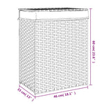 Cesto Portabiancheria Coperchio Bianco 46x33x60 cm Polyrattan