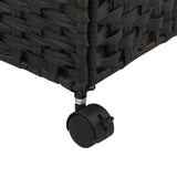Cesto Portabiancheria con Ruote Nero 60x35x60,5 cm Rattan