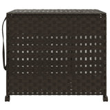 Cesto Portabiancheria Ruote Marrone Scuro 66x35x60 cm Rattan