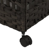 Cesto Portabiancheria Ruote Marrone Scuro 66x35x60 cm Rattan