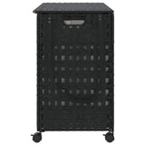 Cesto Portabiancheria con Ruote Nero 66x35x60 cm Rattan