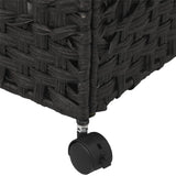 Cesto Portabiancheria con Ruote Nero 66x35x60 cm Rattan