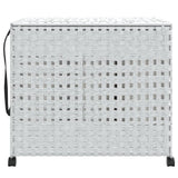 Cesto Portabiancheria con Ruote Bianco 66x35x60 cm Rattan