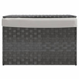 Cesto Portabiancheria Coperchio Grigio 55,5x35x34 cm Polyrattan