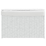Cesto Portabiancheria Coperchio Bianco 55,5x35x34 cm Polyrattan