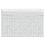 Cesto Portabiancheria Coperchio Bianco 55,5x35x34 cm Polyrattan