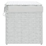 Cesto Portabiancheria Coperchio Bianco 55,5x35x34 cm Polyrattan
