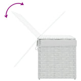 Cesto Portabiancheria Coperchio Bianco 55,5x35x34 cm Polyrattan