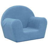 Divano per Bambini Blu in Morbido Peluche